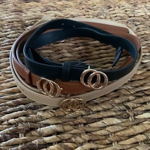 Set of 3 thin belts